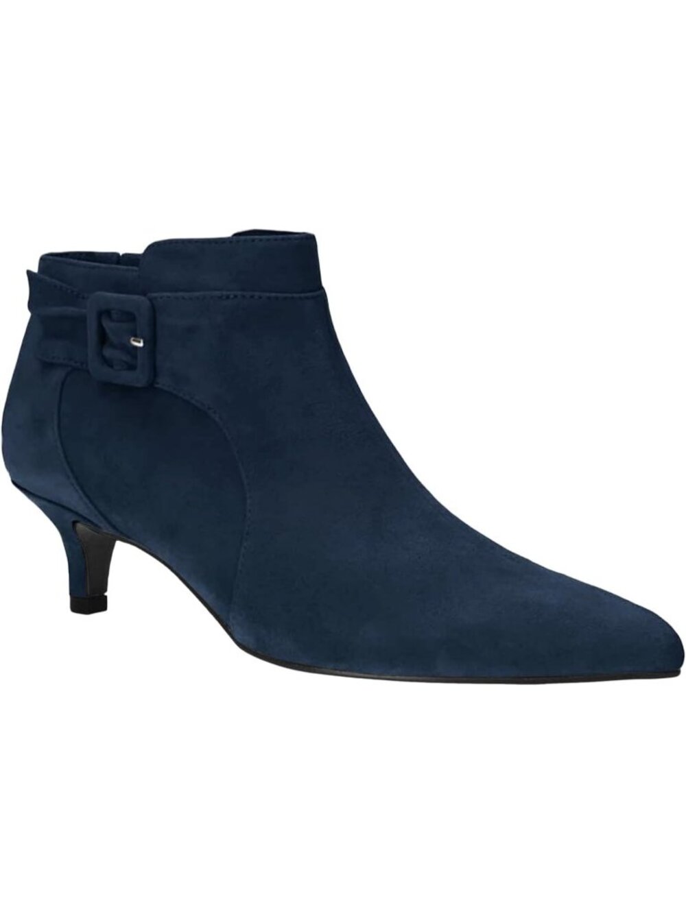 Women's Navy Stylish Classic Pointed Toe Side Zipper Dress Shoes Ankle Booties